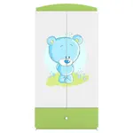 Skříň Babydreams zelená - Modrý medvídek