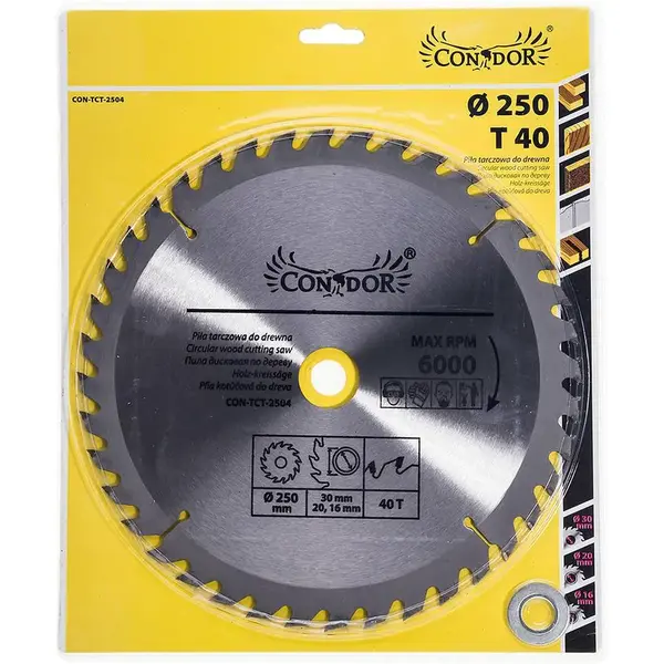 Pílový kotúč do dreva, 250 mm x 40 T, Drel