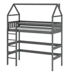 Poschodová posteľ Domček Gloria 90x200 grafit