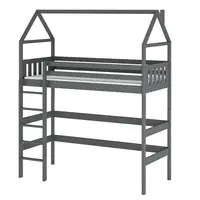 Poschodová posteľ Domček Gloria 90x200 grafit