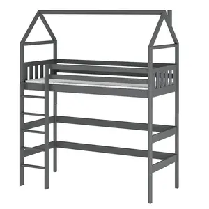 Poschodová posteľ Domček Gloria 90x200 grafit