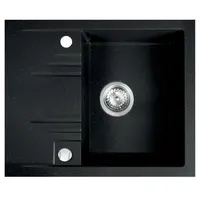Dřez.granitový s odkapem 1k.48/58.černá  shineDRGM48/58HA