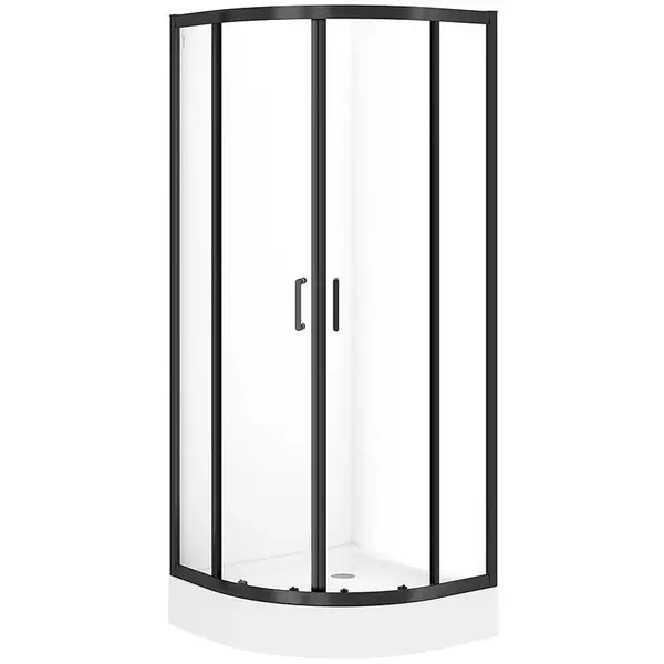 Sprchový kút polkruhový Brasco 80x80x190 black S168-003