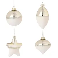 Sklenená guľa biele zlato mix 8 cm 1107224