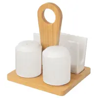 Súprava koreničky, soľničky + stojan na servítky 3+1