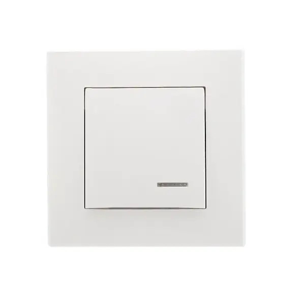 ŁP-1LS Jednopólový vypínač s podsvietením biely