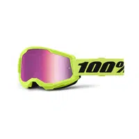 Motokrosové brýle 100% Strata 2 New Mirror Neon žluté, růžové plexi