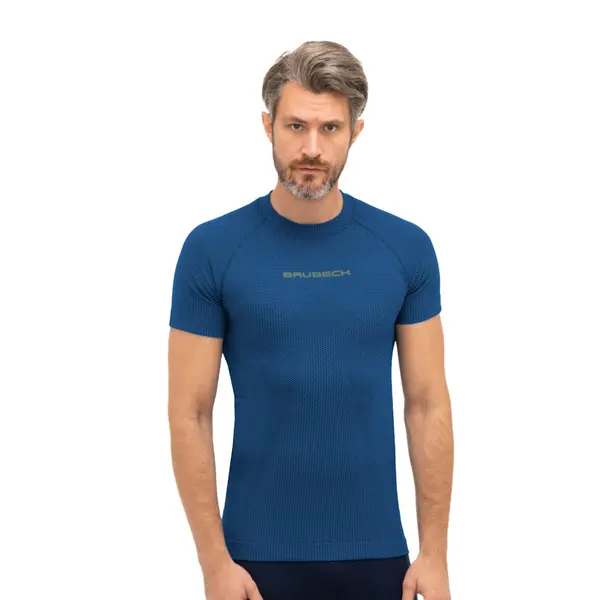 Pánské triko Brubeck 3D Run PRO s krátkým rukávem Dark Blue S