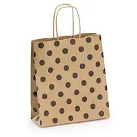 Kraftová taška s černými puntíky 190x215x80 mm