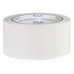 72 x PVC lepicí páska s firemním potiskem RAJA - standardní - 3 barevný potisk - bílá - 50mm x 66m