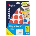 5  x Samolepiace, značkovacie kolieska Ø 15 mm, červené, 96 ks na liste