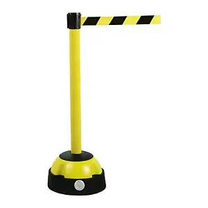 Sloupek s natahovacím páskem, žlutočerný