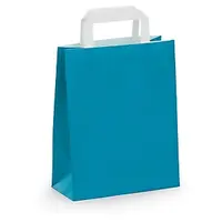 50 x Světlá kraftová taška modrá 260 x350 x120 mm | RAJA