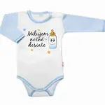 Baby Nellys Body dl. rukáv s vtip. textem  Milujem nočné desiate vel.  86, kluk