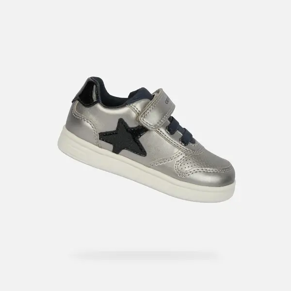 Silver Girls Geox Djrock Sneakers - Girls