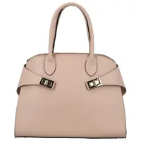 Dámska kožená kabelka do ruky ružová - Delami Vera Pelle Seia