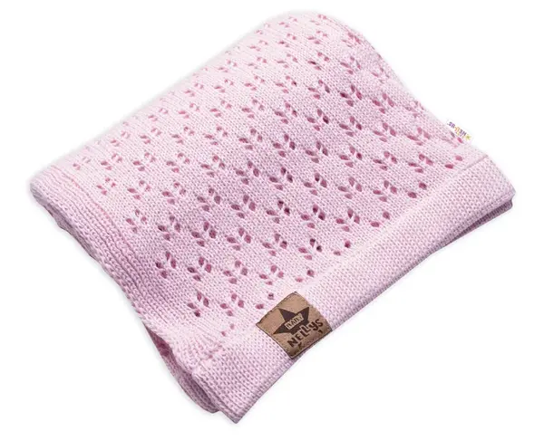 Baby Nellys Háčkovaná dečka ® - růžová