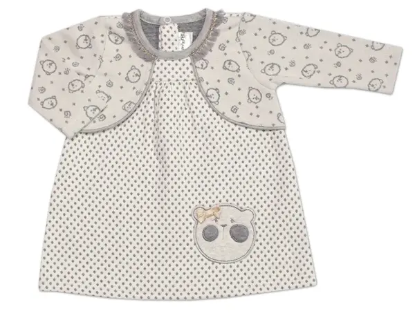 minetti Kojenecké šatičky s bolerkem Lovely Teddy, - ecru/šedé