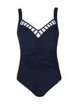 SUNFLAIR Jednodielne plavky  tmavomodrá / biela
