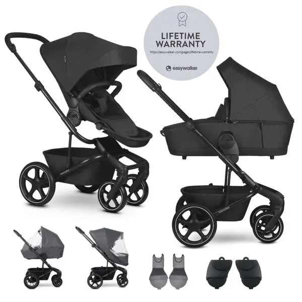 EASYWALKER Set XL kočárek kombinovaný Harvey NXT s příslušenstvím Eclipse Black
