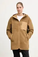 Mikina Fjallraven Vardag Pile dámská, zelená barva, s kapucí, hladká, F14600256-232