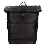 Rolovací kožený batoh Mustang Falko - černá