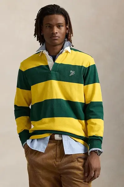 Tričko s dlouhým rukávem Polo Ralph Lauren Lsrugbym1 Long Sleeve zelená barva, 710979293