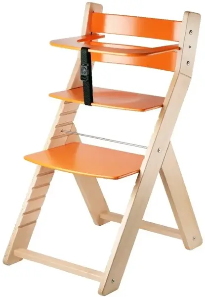 WOOD PARTNER Rostoucí dřevěná ergonomická židle LUCA přírodní lak/ oranžová