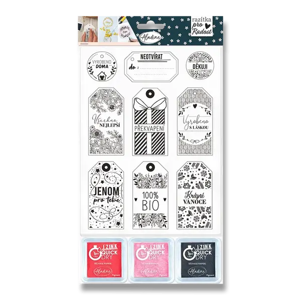 Razítka Aladine Stamp With Love - Visačky, 9 ks