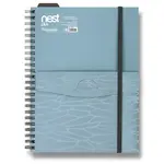 Spirálový blok s kapsou FolderMate Nest A5,80 listů, linkovaný - modrý
