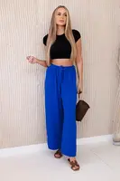 Wide-waisted trousers cornflower blue