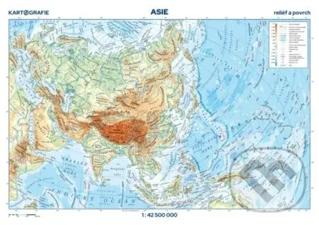 Asie - reliéf a povrch 1:42 500 000 (nástěnná mapa)
