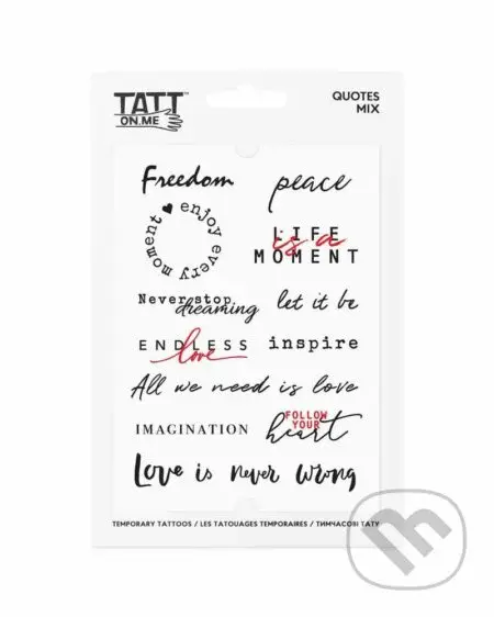 TATTonMe Vodeodolné dočasné tetovačky Citácie mix