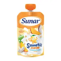 Sunar Smootík detská kapsička mango, kokosové mlieko, ovsené vločky 12m+