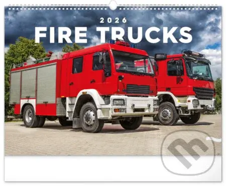 NOTIQUE Nástenný kalendár Fire trucks (Hasičské vozidlá) 2026