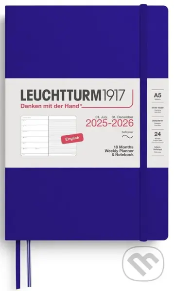 Weekly Planner & Notebook 2026 Medium (A5) 18 Months Ink