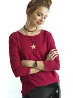 Basic halenka s kaštanovými 3/4 rukávy
