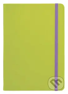 Notes - limetkový s fialovou gumičkou (bodkovaný)