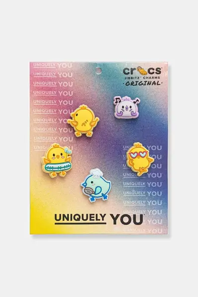 Připínačky na obuv Crocs Chicks Having Fun 5 Pack 5-pack žlutá barva, 10015528