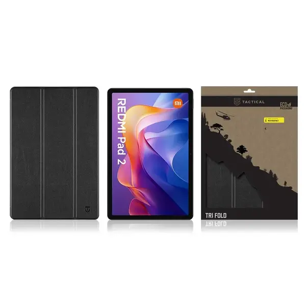 Flipové pouzdro Tactical Book Tri Fold pro Xiaomi Redmi Pad 2, černá
