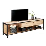 Carryhome KOMODA POD TELEVIZI, antracitová, barvy dubu, 215/57/46 cm