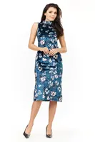 Awama Woman's Dress A202 Navy Blue