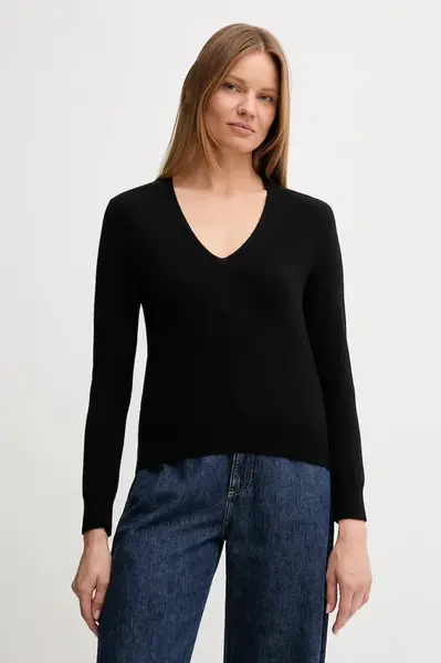 Vlněný svetr United Colors of Benetton dámský, černá barva, 1002D401Y