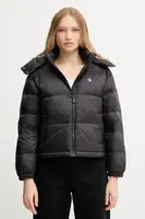 Péřová bunda Calvin Klein Jeans černá barva, zimní, oversize, LV047D501G
