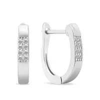 Brilio Silver Elegantní stříbrné náušnice kruhy se zirkony EA563W