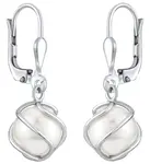 Silvego Elegantní visací náušnice se Swarovski® Perlou SILVEGOBP31644