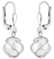 Silvego Elegantní visací náušnice se Swarovski® Perlou SILVEGOBP31644