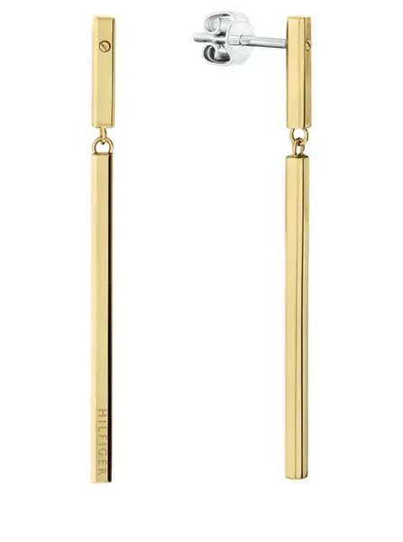 Tommy Hilfiger Visací pozlacené náušnice Linear 2780955
