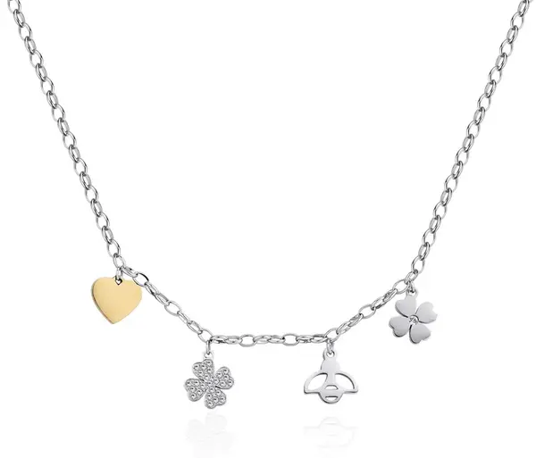 S'Agapõ Krásný bicolor náhrdelník s přívěsky Happy SHAR10