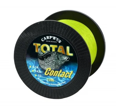Carp´r´us splétaná šňůra total contact 0,25 mm 13,6 kg žlutá-návin 300 m